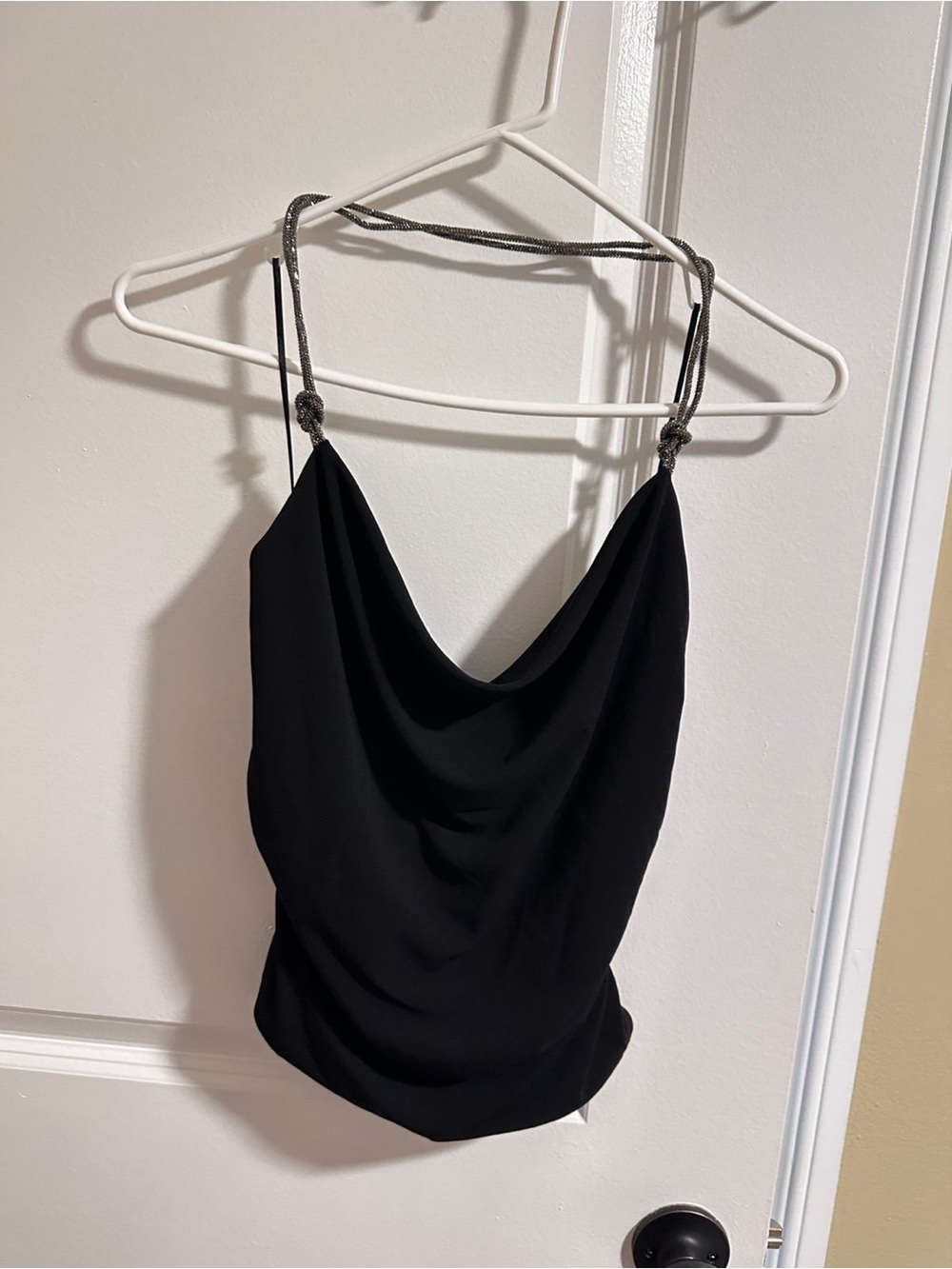 ZARA Jewel Strap Draped Top - Picture 8 of 10